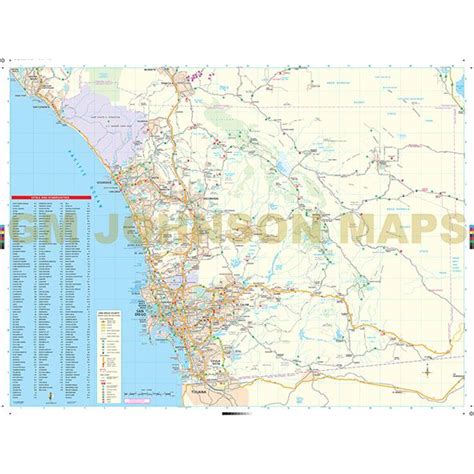 San Diego County California Street Map Gm Johnson Maps