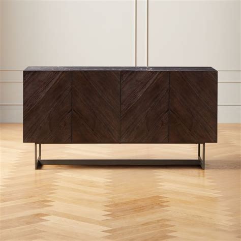 Crafted In A Fusion Of Marble Wood And Metal This Media Console By