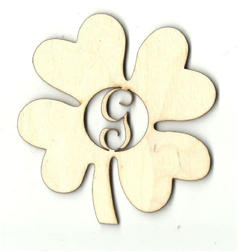 Four Leaf Lucky Clover Monogram Personalized Laser Cut Out Etsy