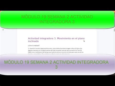 MÒDULO SEMANA ACTIVIDAD INTEGRADORA YouTube