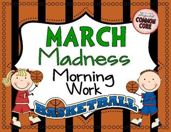 (10) virginia tech, cbs, hinkle fieldhouse. March Madness Morning Work by Made For 1st Grade | TpT