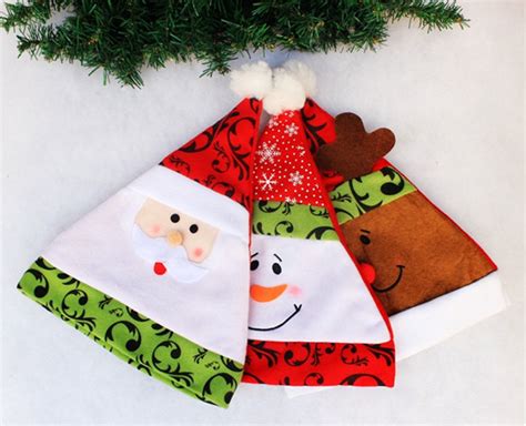 12pcslot Christmas Santa Claus Snowman Elk Hats Caps For Adult And