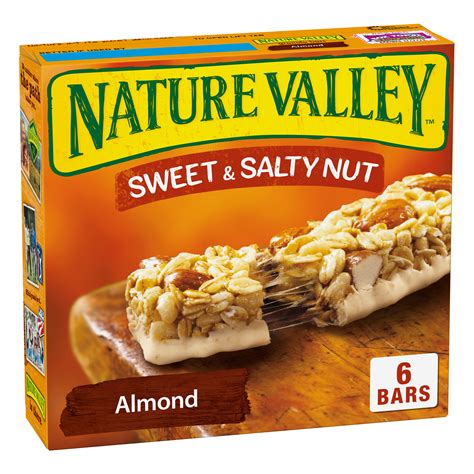 2.5 g sat fat (13% dv); Nature Valley Granola Bars Sweet and Salty Nut Almond 6 ...