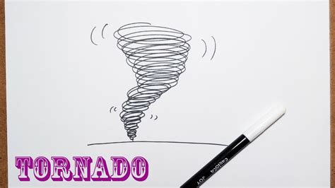Howto Draw A Tornado In 20 Seconds Very Easy Drawing For Kids