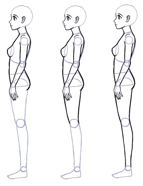 How To Draw Anime Side View Full Body Profile Side Body Drawing