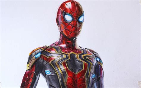 Iron Spider Man New Spider Man Suit Far From Home Iron Man Drawing