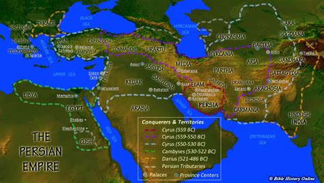 Map Of The Persian Empire 550 486 Bc Bible History Online Bible
