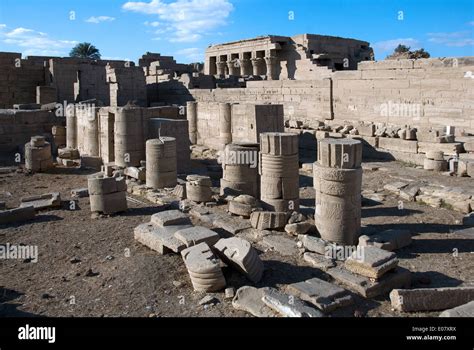Egyptdenderaptolemaic Temple Of The Goddess Hathorview Of Ruins In