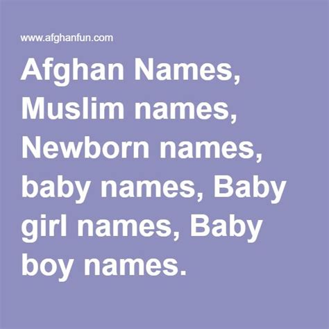 Afghan Names Muslim Names Newborn Names Baby Names Baby Girl Names