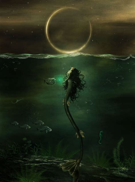 The Dark Siren Fantasy Mermaids Mermaid Artwork Dark Mermaid