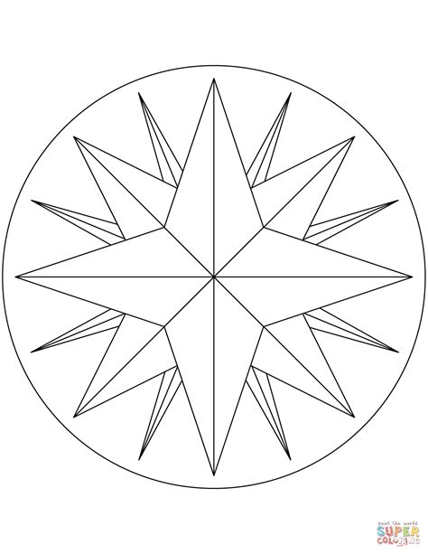 Coloring Pages Compass Rose