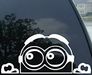 Amazon Crawford Graphix Minion Despicable Me Peeking Decal Sticker White Automotive