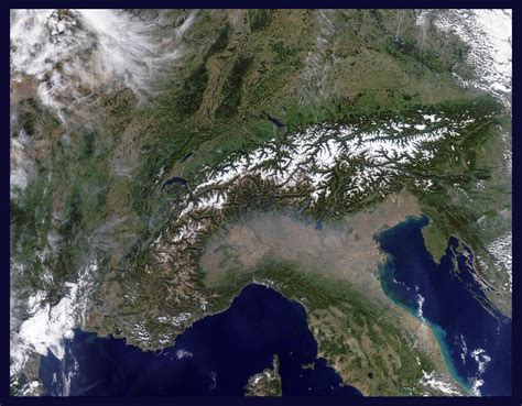 Satellite Map Image Photo Of Alps Austria Europe Mapsland