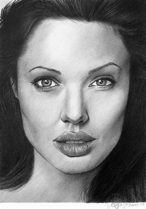 Angelina Jolie Pencil Drawings Of Love Crayon Drawings Art Drawings