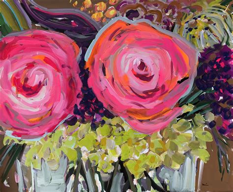 Flowersr Abstract Painting On Canvas Large Floral Art 20x24 Etsy Abstract Flowers Abstract