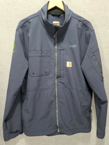 Carhartt 102703 412 Rough Cut Softshell Jacket Mens Xl Blue Work Zip