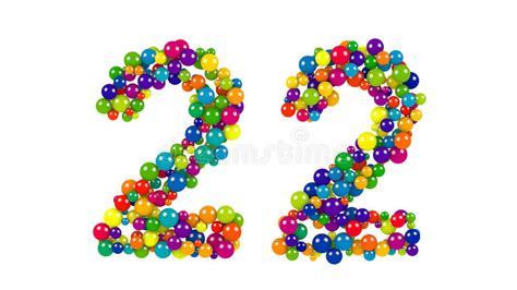 Colored Balls In The Shape Of Number Twenty Two Stock Illustration