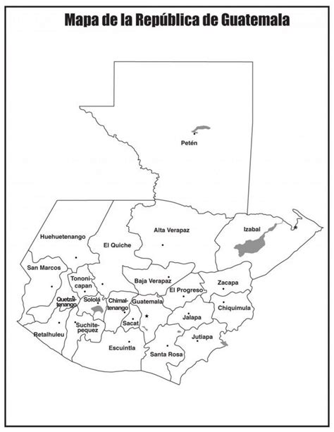 Mapa De Guatemala Con Nombres Departamentos Y Municipios 【para