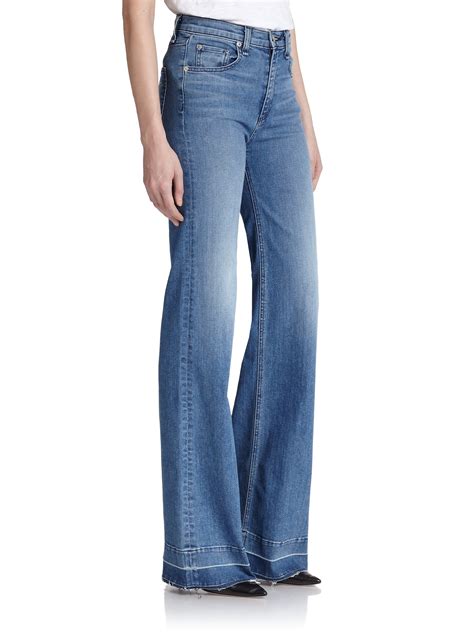 Rag And Bone Justine Wide Leg Jeans In Blue Lyst