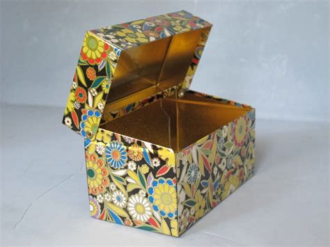 Vintage Tin Recipe Box Decorative Storage By Milkacervenka On Etsy