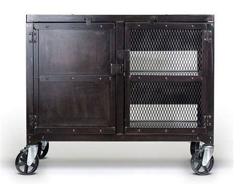 Industrial storage media console (96) contract grade. Industrial rolling media cabinet, TV stand on casters ...