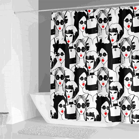 Nude Sexy Woman Shower Curtain Figure Pose Bathroom Shower Curtain With Hooks Waterproof