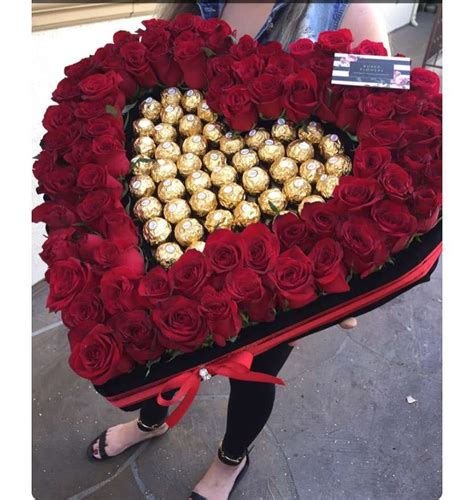 Bouquet of flowers and box of chocolates. Black Velvet Heart Box with Roses and Chocolate. in ...