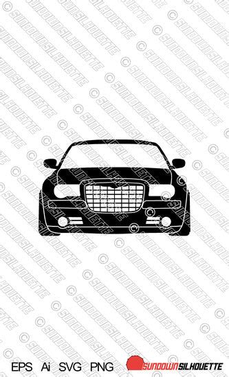 Digital Download Car Silhouette Front End Vector Chrysler 300c 1st G