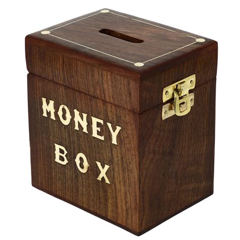 Handcrafted Wooden Money Box Safe Piggy Bank For Girls Boys Adults