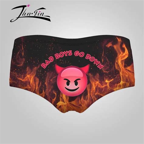 Printed 3d Heaven And Hell Sexy Panties Hot Sale Cotton Female Panties Underwear Women Briefs In