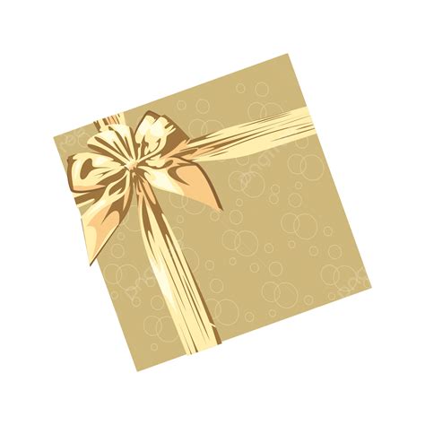 Gambar Kotak Hadiah Emas Dihiasi Dengan Pita Dan Busur Emas Kotak