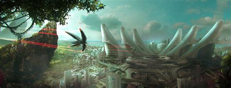 Jungle City Garrett Post Sci Fi Landscape Cool Art Artwork