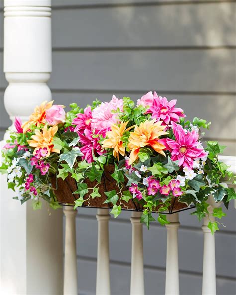 Through our window planters, hanging window boxes, wood window boxes and many. Artificial Flowers For Outside Flower Box | Garden Ideas
