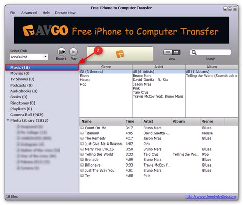 Next, on the left side of the application, choose music. Transfer music from iPhone to computer with free software
