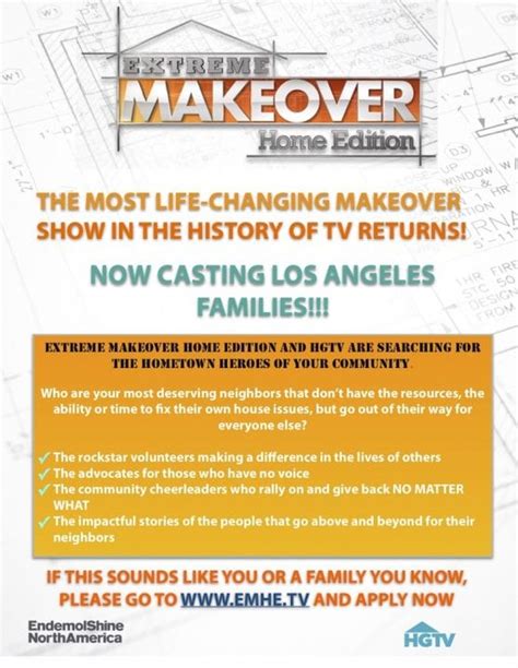 Hgtv Casting In Scv For ‘extreme Makeover Home Edition