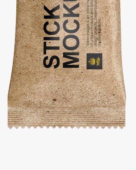 Download Kraft Stick Sachet Mockup - Front View in Sachet Mockups on Yellow Images Object Mockups