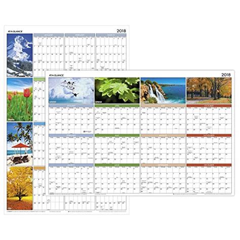 At A Glance Yearly Wall Calendar 36 X 24 Horizontal Vertical