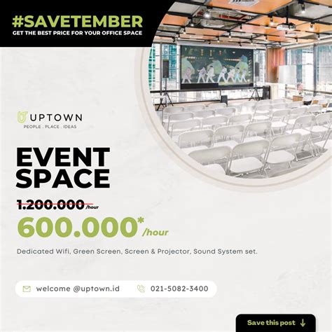 Uptown Event Space Now Starts From Idr 600k Per Hour Uptown Serviced Office