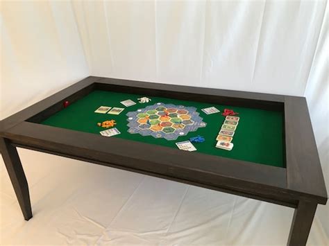 Board Game Table With Removable Top And Felt Playing Area Etsy