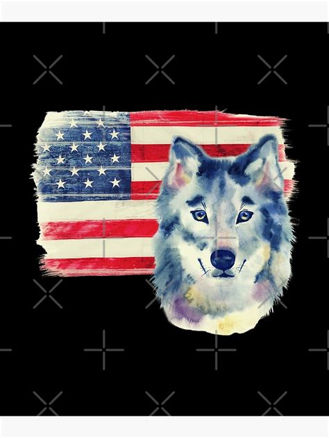 Wolf With American Flag Usa Patriotic Us Independence Day The 4th Of