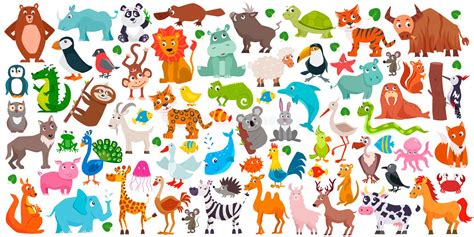 Big Set Of Cute Cartoon Animals Stock Illustration Illustration Of