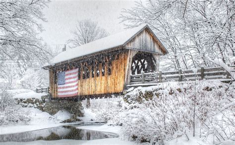 Cilleyville Covered Bridge Andover New Hampshire Usa