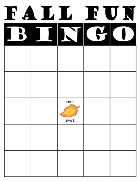 Printable Fall Bingo Game Supplyme