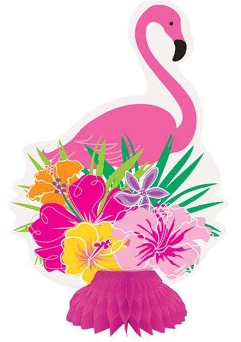 Luau Flamingo Flower Mini Honeycomb Party Decorations 3 Pack Hawaiian