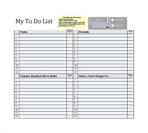 Free 16 Sample To Do List Templates In Ms Word Excel Pdf