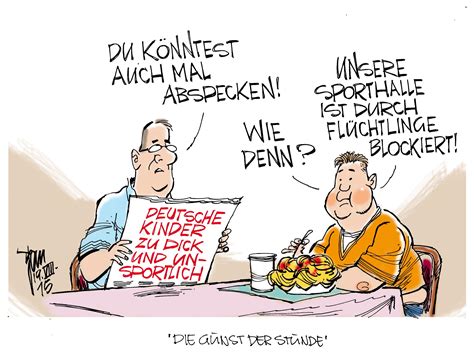 Karikatur und portraits aus ihren fotos. Aktuelle karikaturen: Deutsche Kinder sind zu unsportlich