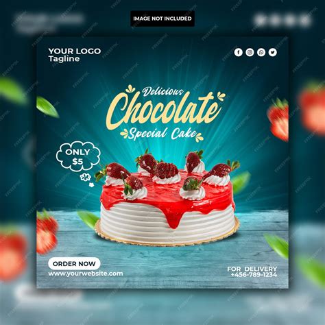 Premium Psd Chocolate Cake Social Media Banner Instagram Post Design