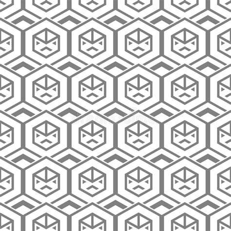 Abstract Seamless Pattern Of Hexagons And Triangles Stock Vector