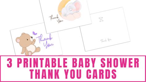 3 Printable Baby Shower Thank You Cards Freebie Finding Mom