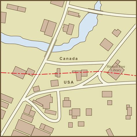 Create your own custom map of us states and canada's provinces. A Map of the Border Between the USA and Canada as it Passe ...